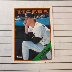 Topps Tigers Baseball Card with Orange and Green Accents